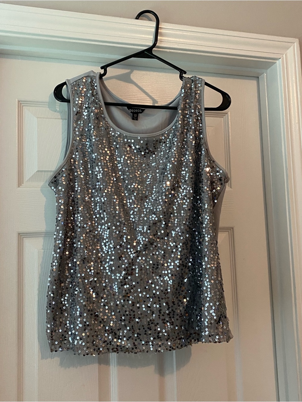 George Silver Sequin Tank Top